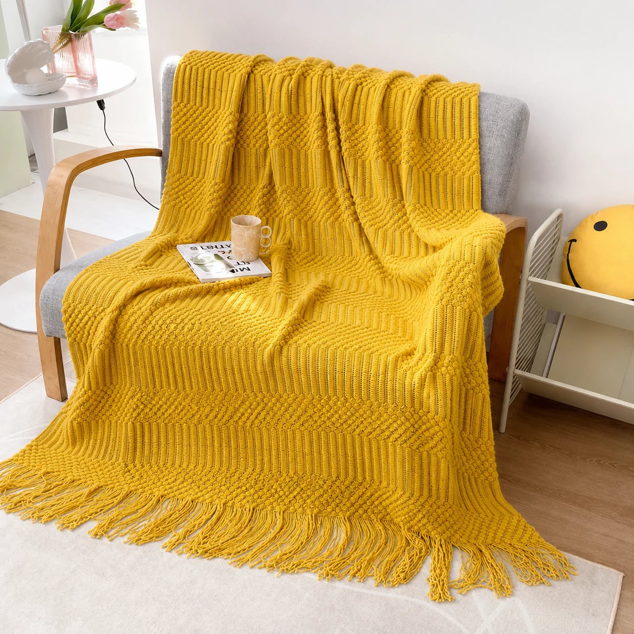 KAILISE™ Sage Diamond Knit Throw Blanket