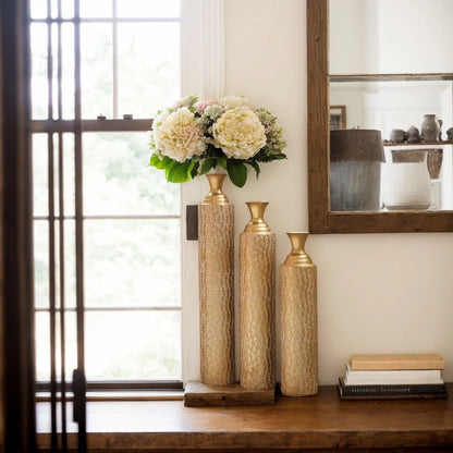 KAILISE™ Antique Gold Vine Vases — Set of 3