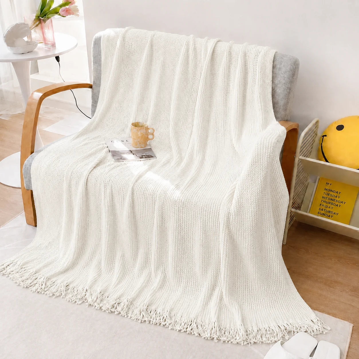 KAILISE™ Sage Diamond Knit Throw Blanket