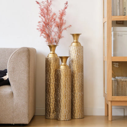 KAILISE™ Antique Gold Vine Vases — Set of 3