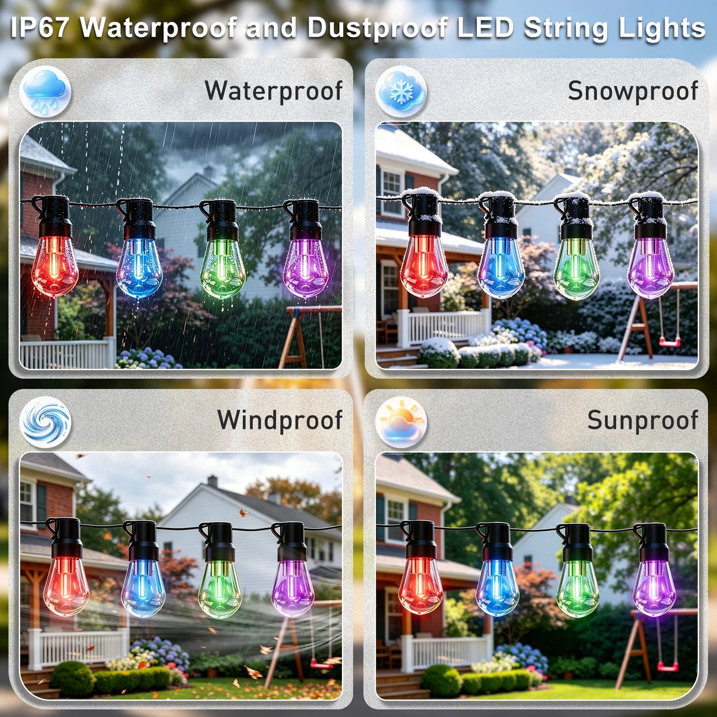 KAILISE™ Multicolor Globe LED String Lights — 100 FT