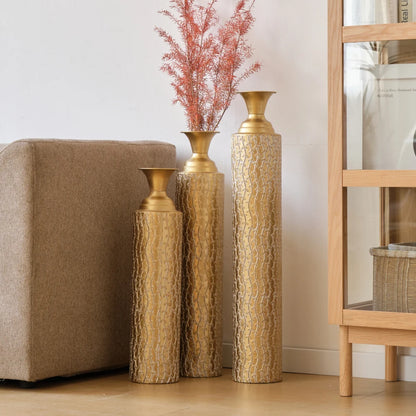 KAILISE™ Antique Gold Vine Vases — Set of 3