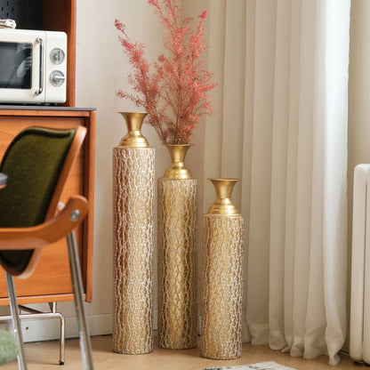 KAILISE™ Antique Gold Vine Vases — Set of 3