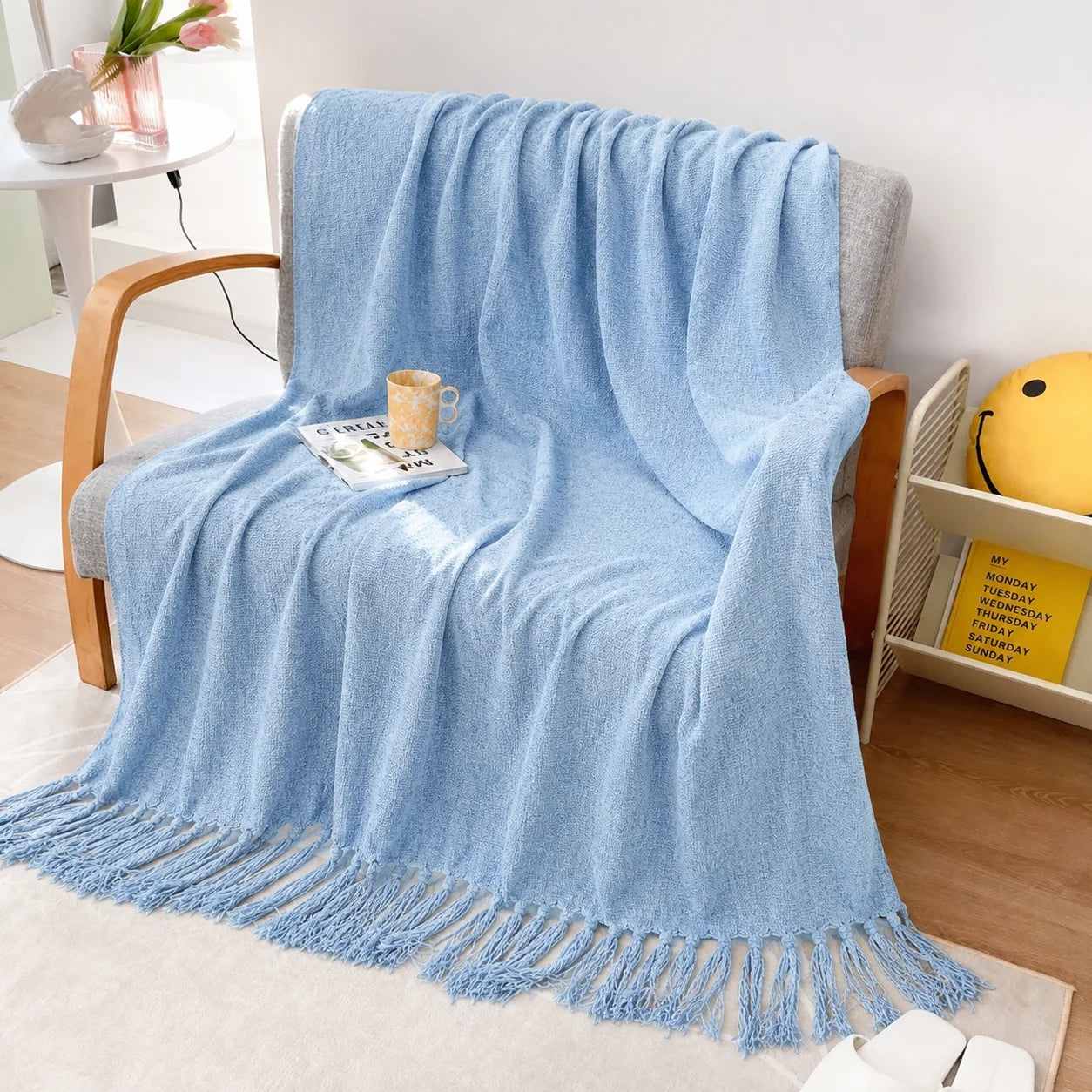 KAILISE™ Sage Diamond Knit Throw Blanket