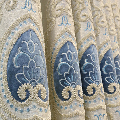 KAILISE™ European Embroidered Satin Blackout Curtains — Set of 2