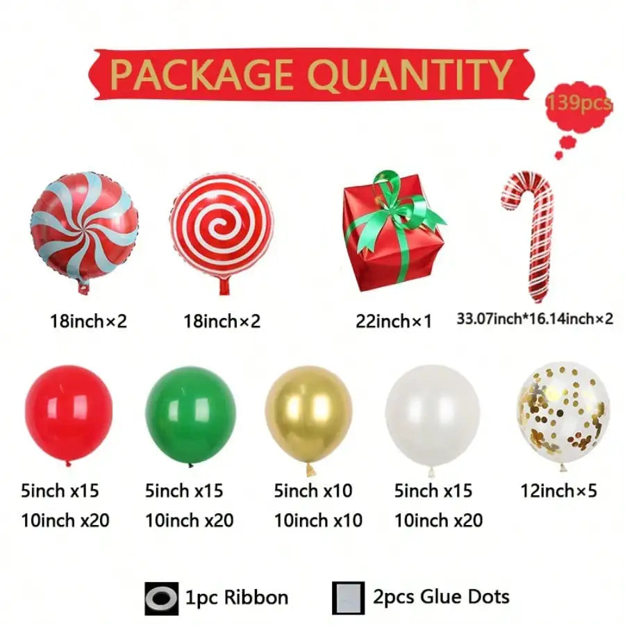 KAILISE™ Christmas Candy Cane Balloon Garland Kit