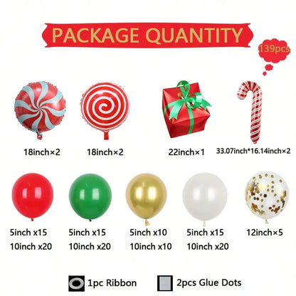 KAILISE™ Christmas Candy Cane Balloon Garland Kit