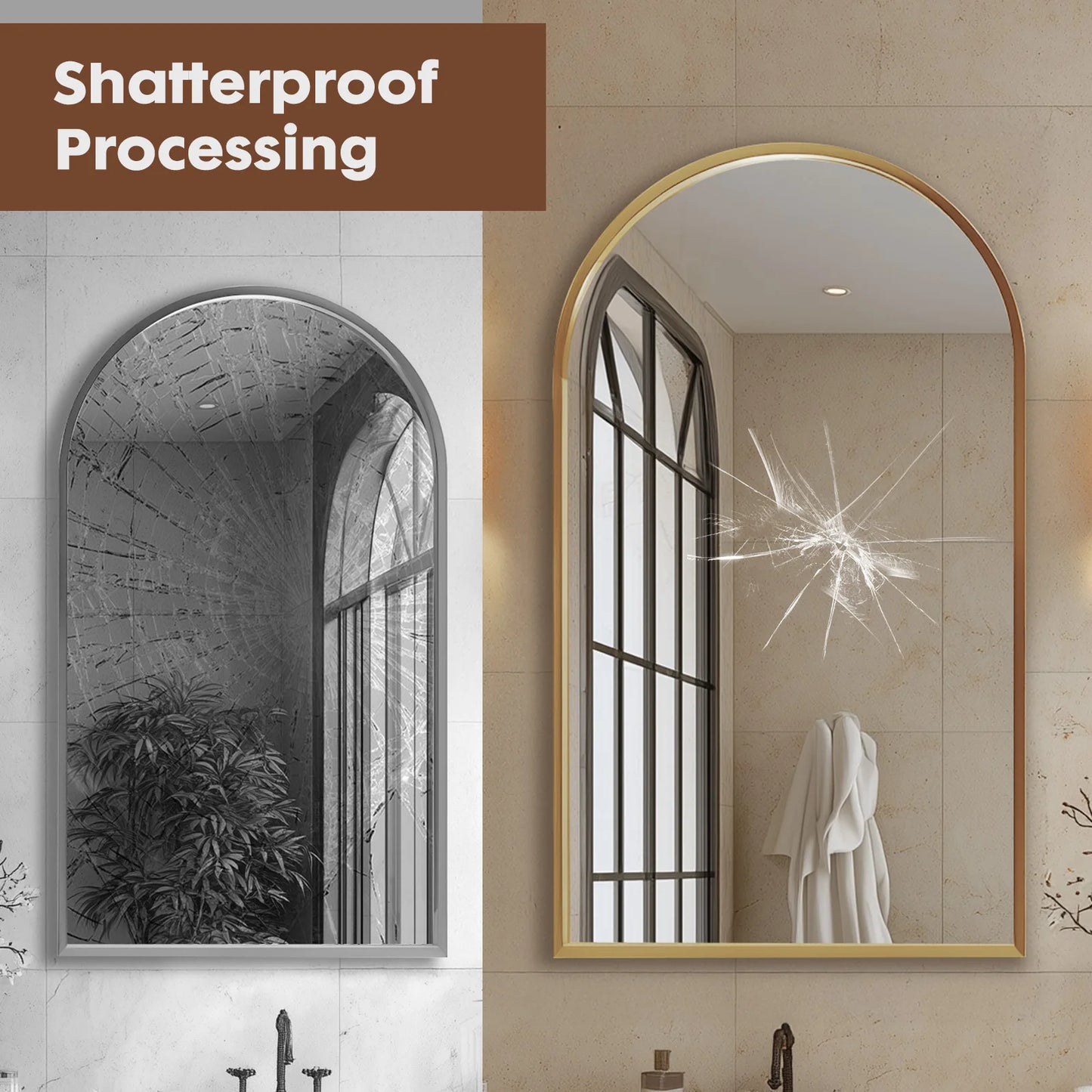 KAILISE™ Arched Metal Frame Wall Mirror
