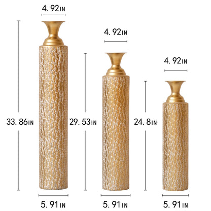 KAILISE™ Antique Gold Vine Vases — Set of 3