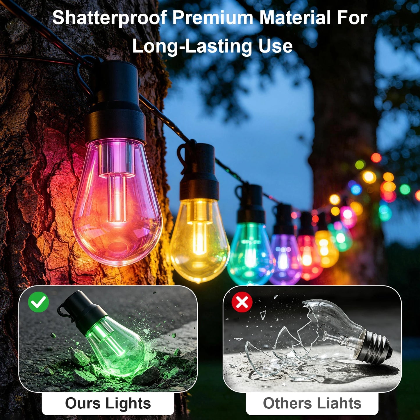 KAILISE™ Multicolor Globe LED String Lights — 100 FT