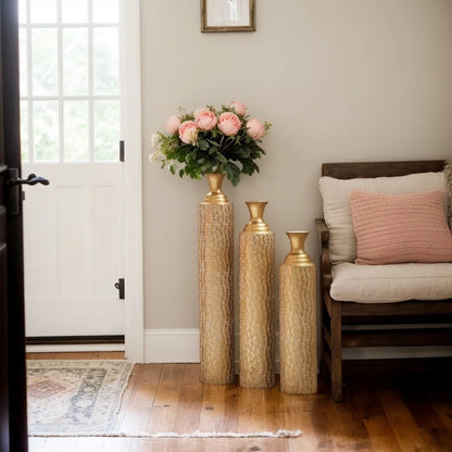 KAILISE™ Antique Gold Vine Vases — Set of 3