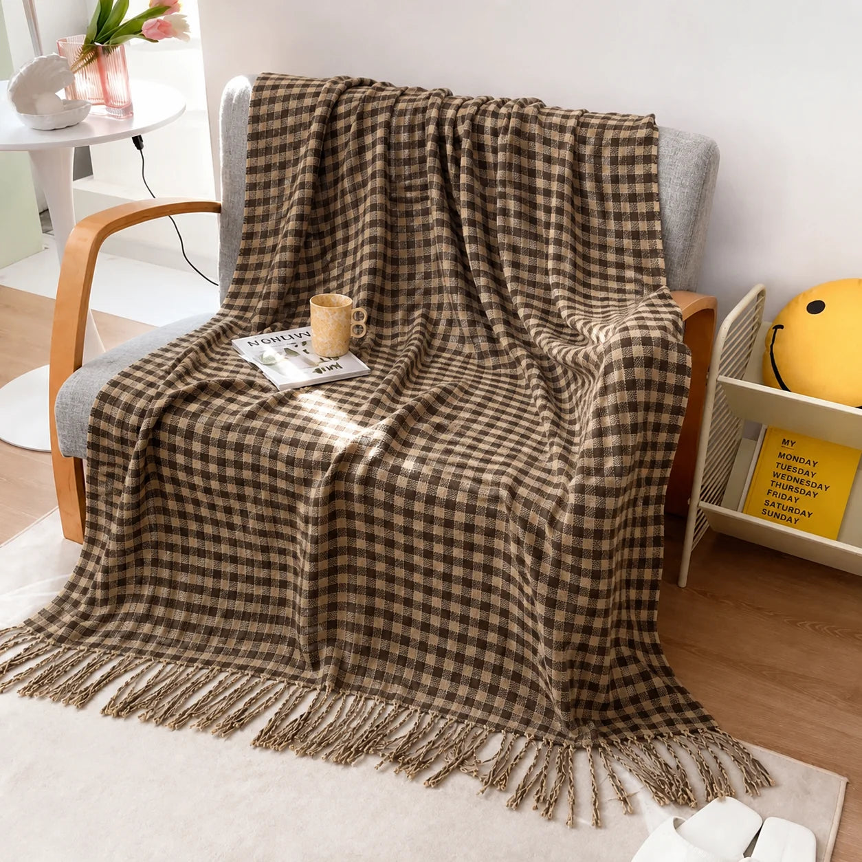 KAILISE™ Sage Diamond Knit Throw Blanket