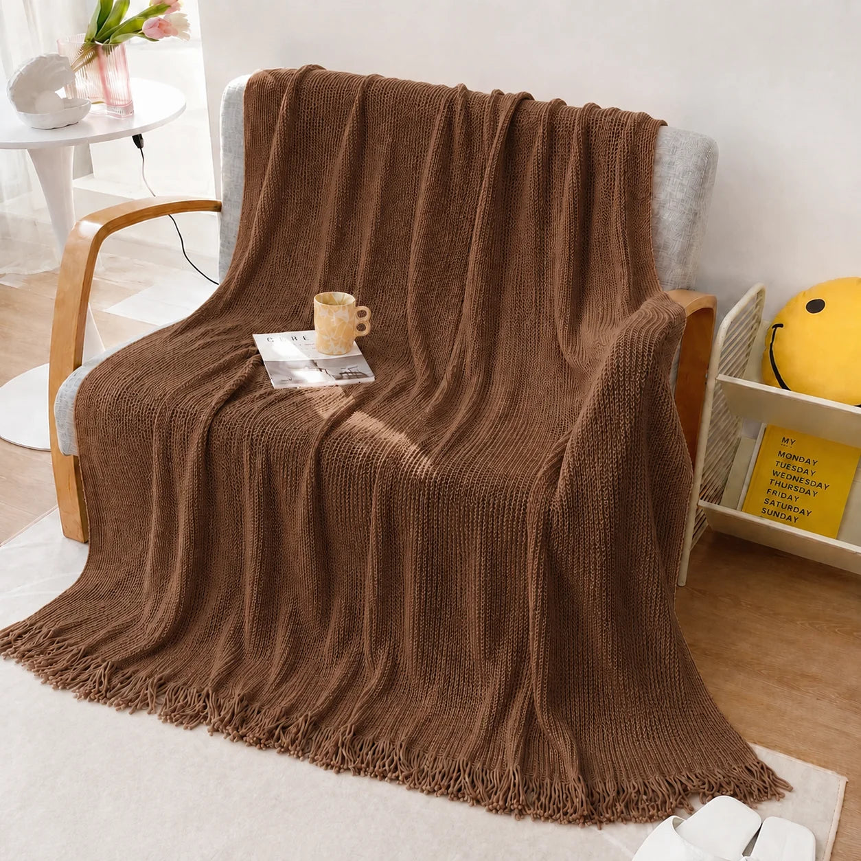 KAILISE™ Sage Diamond Knit Throw Blanket