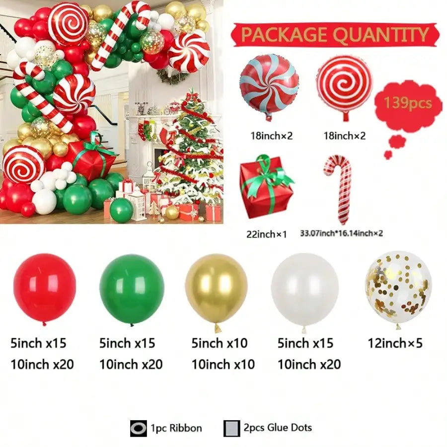 KAILISE™ Christmas Candy Cane Balloon Garland Kit