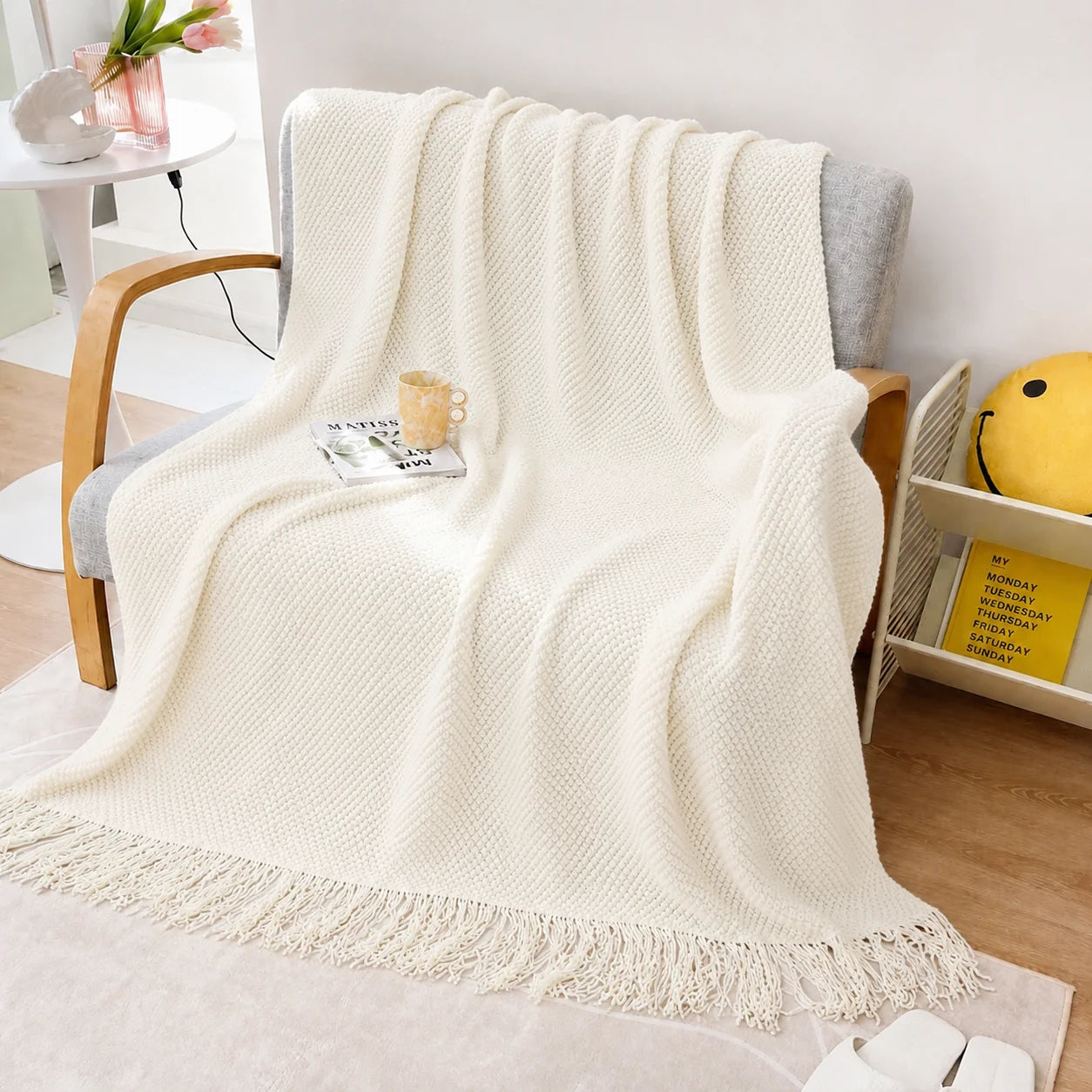 KAILISE™ Sage Diamond Knit Throw Blanket