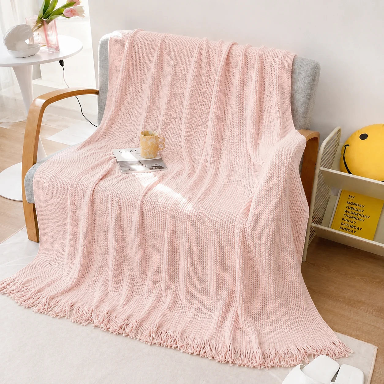 KAILISE™ Sage Diamond Knit Throw Blanket