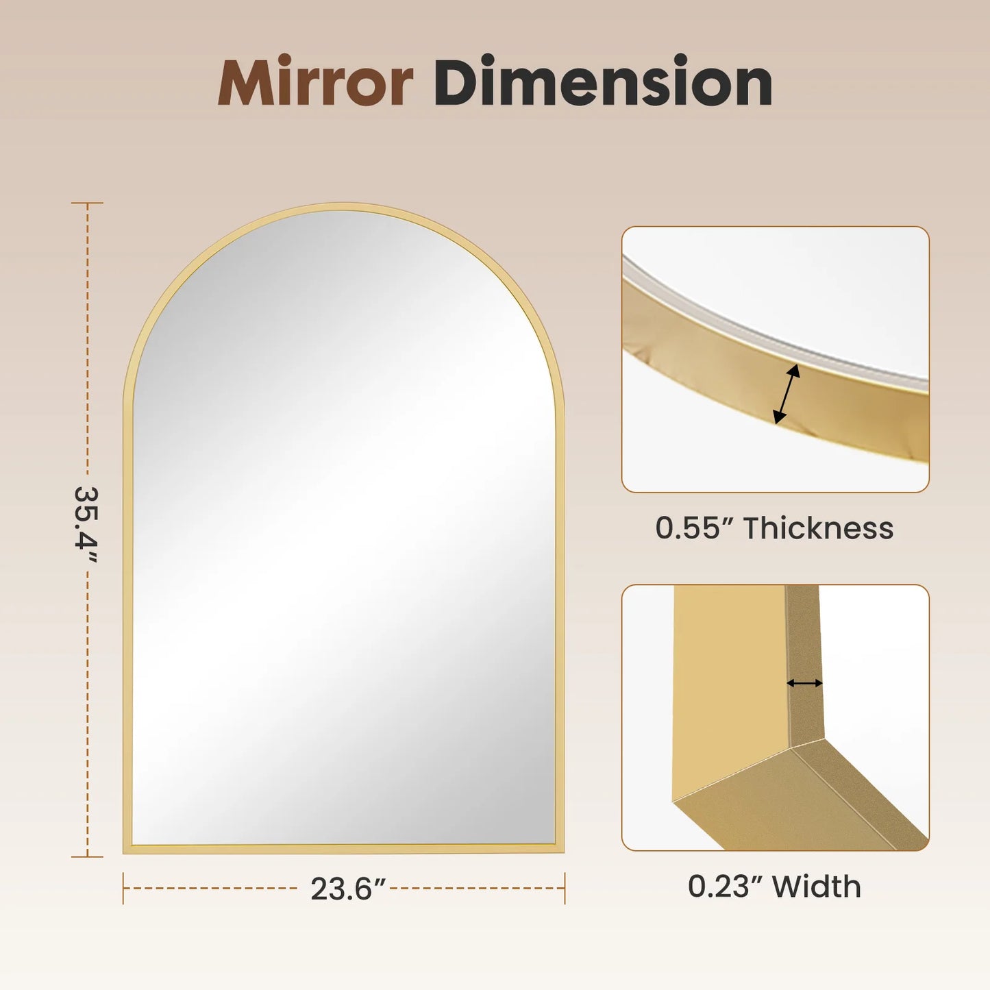 KAILISE™ Arched Metal Frame Wall Mirror