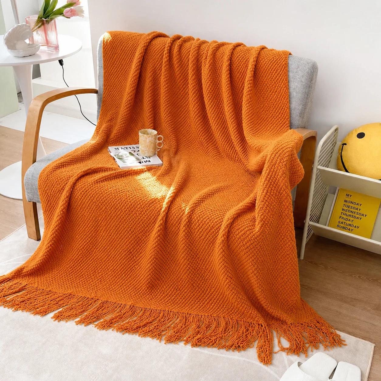 KAILISE™ Sage Diamond Knit Throw Blanket
